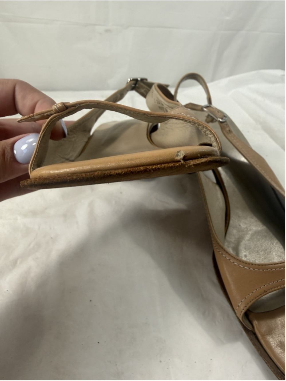 VINTAGE COACH NORA GLOVE LEATHER SLING BACK SANDALS SHOES SIZE 8 B ITALY - Picture 3 of 14
